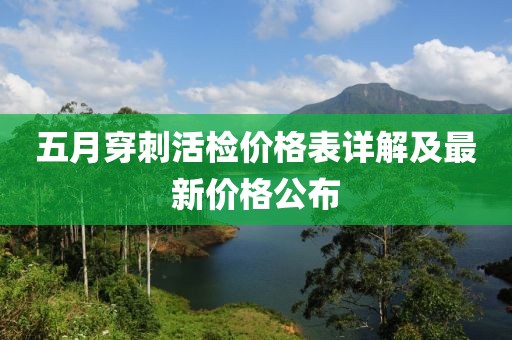 五月穿刺活检价格表详解及最新价格公布