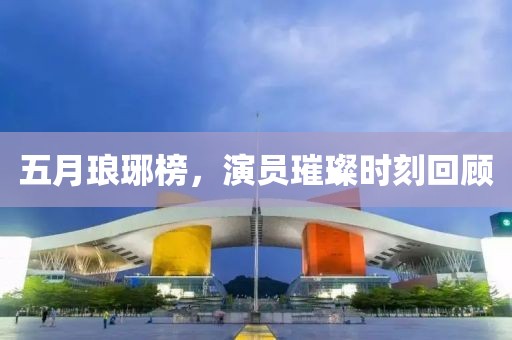 五月琅琊榜，演员璀璨时刻回顾