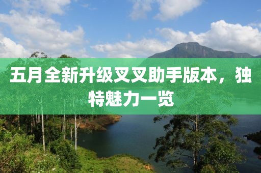 五月全新升级叉叉助手版本，独特魅力一览