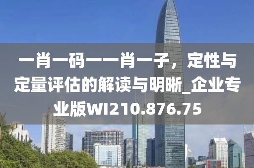 一肖一码一一肖一子，定性与定量评估的解读与明晰_企业专业版WI210.876.75