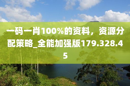 一码一肖100%的资料，资源分配策略_全能加强版179.328.45