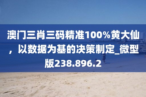 澳门三肖三码精准100%黄大仙，以数据为基的决策制定_微型版238.896.2