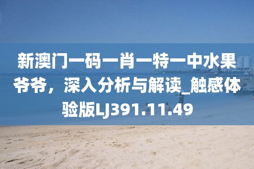 新澳门一码一肖一特一中水果爷爷，深入分析与解读_触感体验版LJ391.11.49