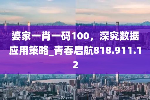 婆家一肖一码100，深究数据应用策略_青春启航818.911.12