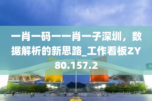 一肖一码一一肖一子深圳，数据解析的新思路_工作看板ZY80.157.2