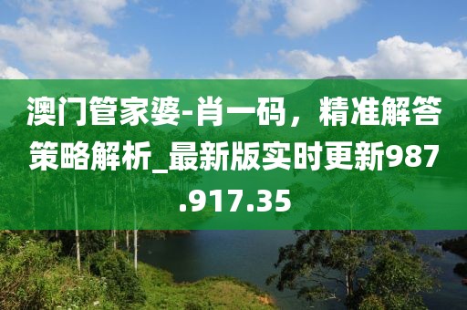 澳门管家婆-肖一码，精准解答策略解析_最新版实时更新987.917.35