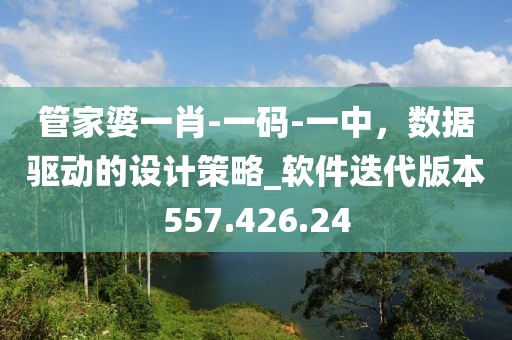 管家婆一肖-一码-一中，数据驱动的设计策略_软件迭代版本557.426.24