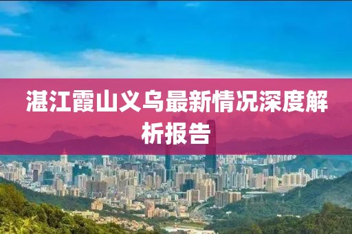 湛江霞山义乌最新情况深度解析报告