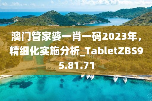 澳门管家婆一肖一码2023年，精细化实施分析_TabletZBS95.81.71