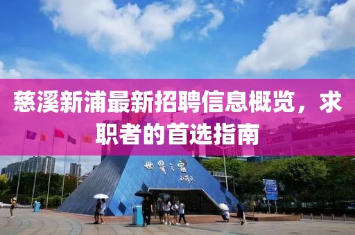 慈溪新浦最新招聘信息概览，求职者的首选指南