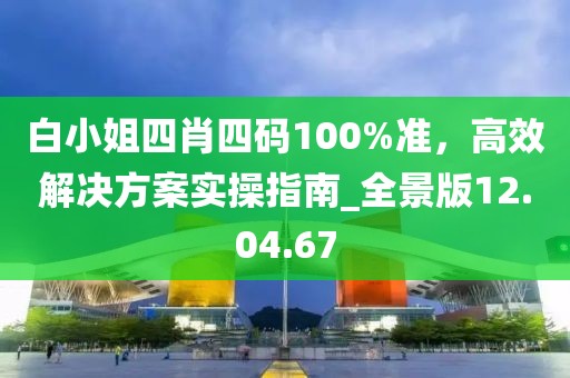 白小姐四肖四码100%准，高效解决方案实操指南_全景版12.04.67