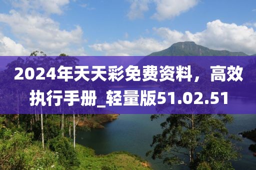 2024年天天彩免费资料，高效执行手册_轻量版51.02.51