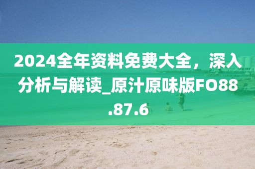 2024全年资料免费大全，深入分析与解读_原汁原味版FO88.87.6