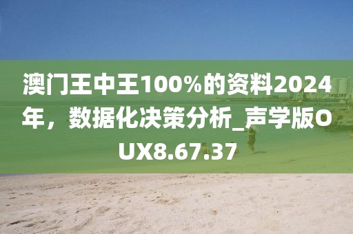 澳门王中王100%的资料2024年，数据化决策分析_声学版OUX8.67.37