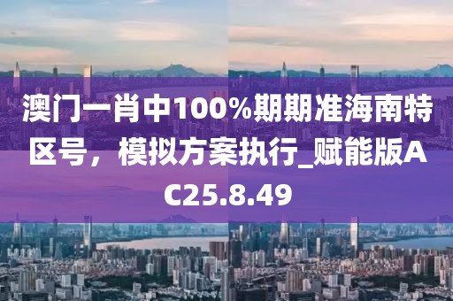 澳门一肖中100%期期准海南特区号，模拟方案执行_赋能版AC25.8.49